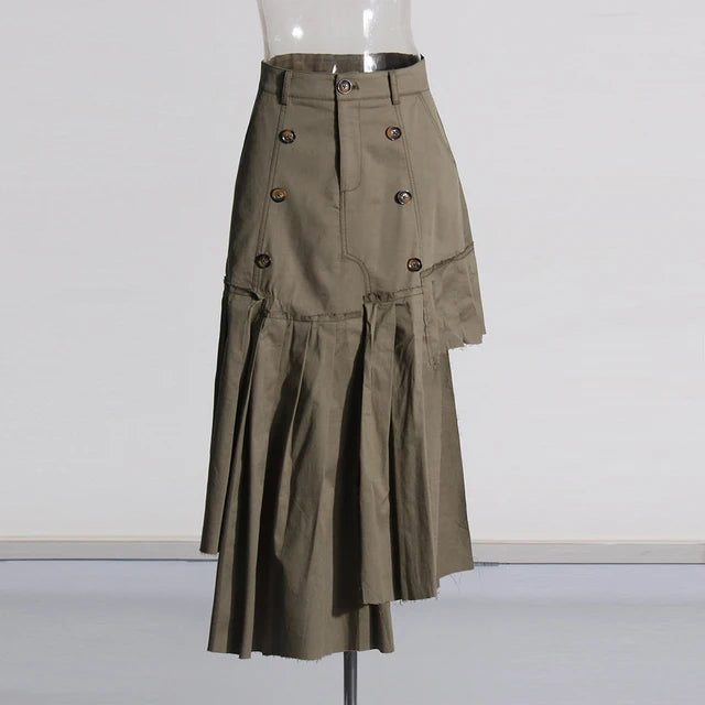 High waist pleated skirt set