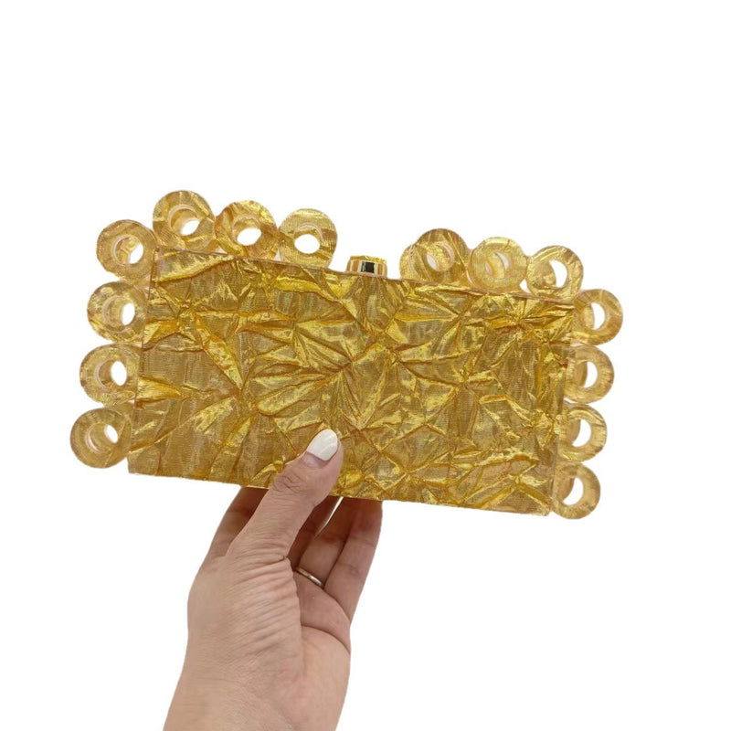 Ladies new fashion circle acrylic clutch bag