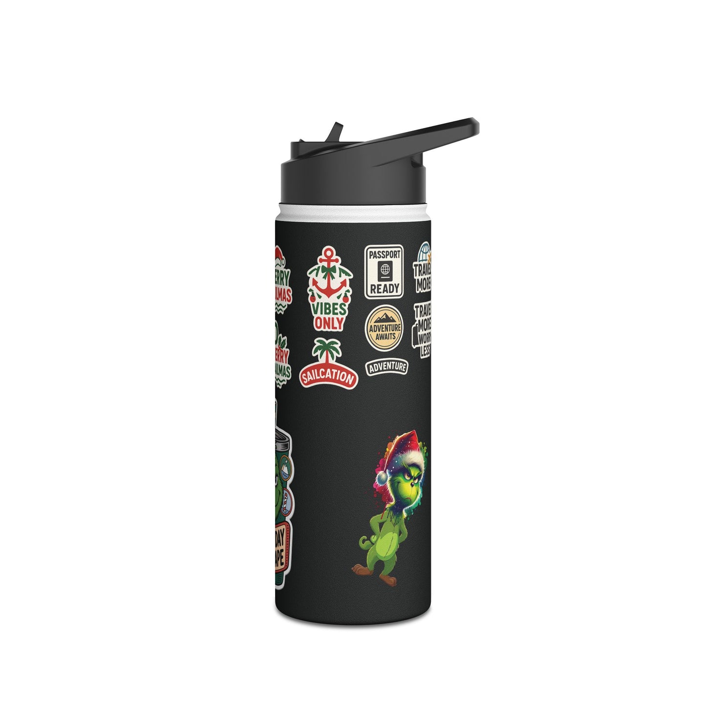 Holiday Cruise S.I.P. = Seasonally Introverted & Peaceful Water Bottle: Merry Palmmas Pattern