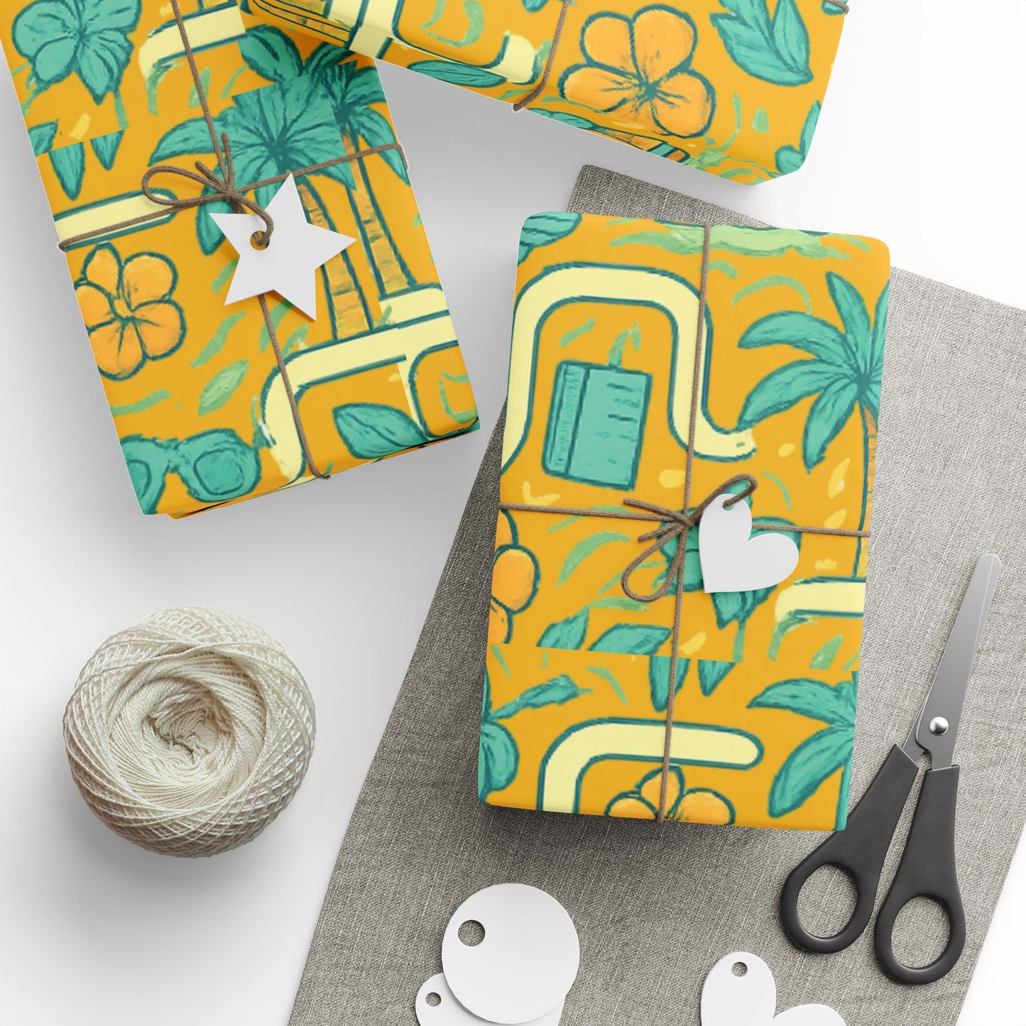 Tropical Travel Wrapping Papers — Island-Inspired Gift Wrap