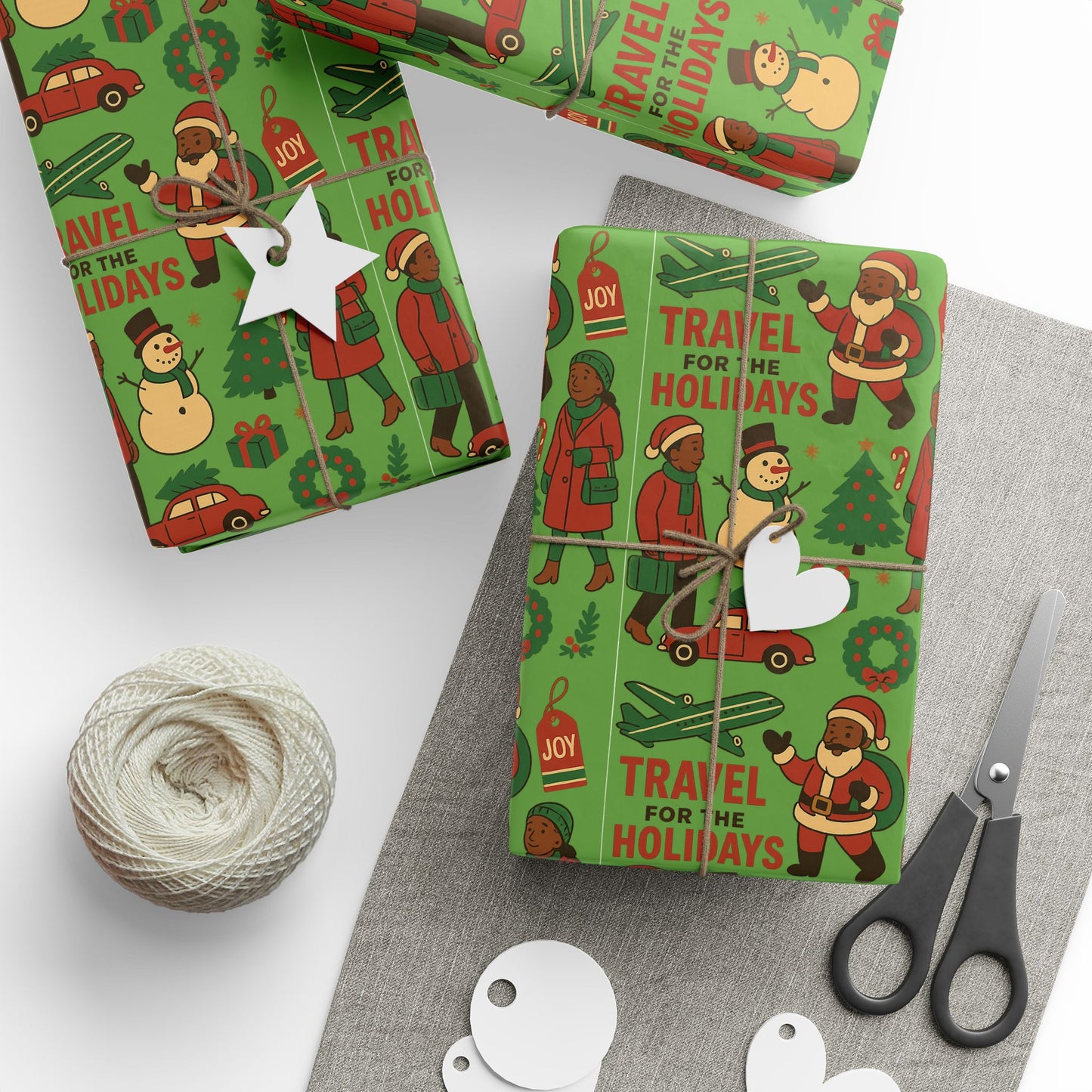 Holiday Travel Wrapping Paper Roll — 'Travel for the Holidays'