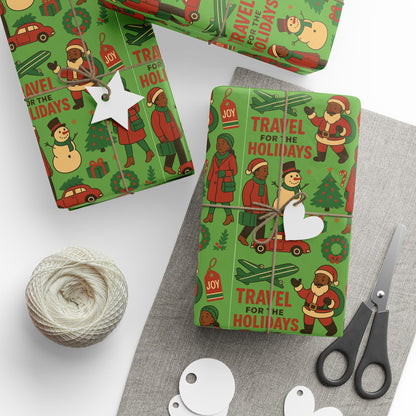 Holiday Travel Wrapping Paper Roll — 'Travel for the Holidays'
