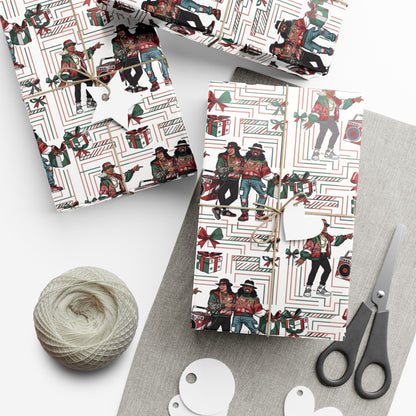Retro Holiday Characters Gift Wrap Paper — Festive Vintage-Inspired Wrapping Sheets