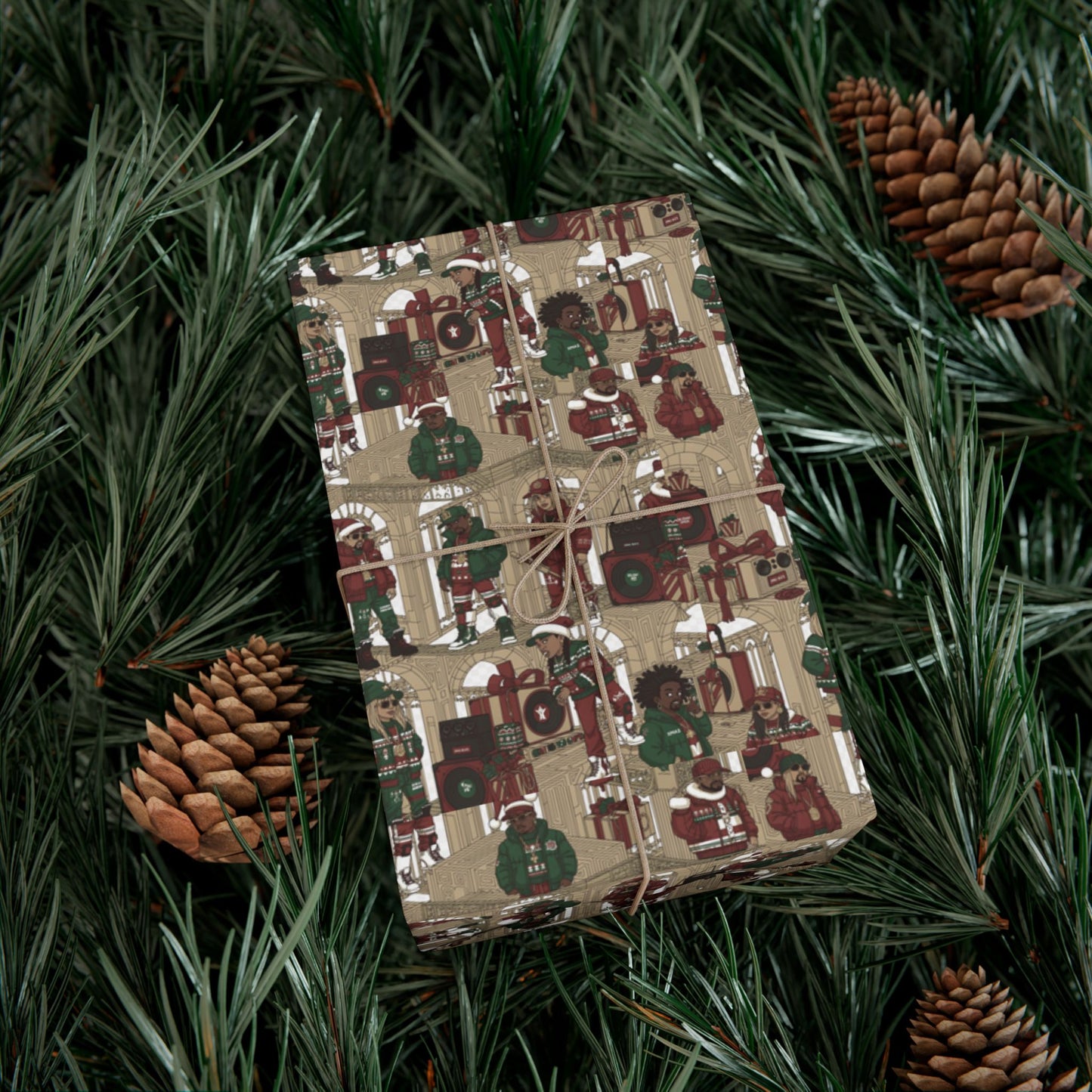 Retro Holiday Characters Gift Wrap Paper — Festive Vintage-Inspired Wrapping Sheets