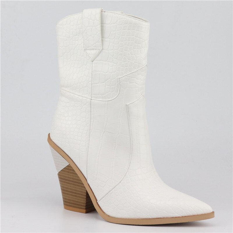 Cowboy Boot Ankle Wedge