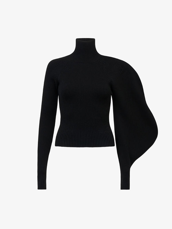 New Minimalist Slimming Irregular Sleeve Sweater