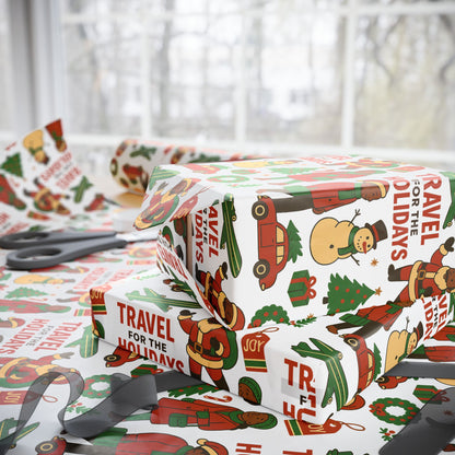 Holiday Travel Wrapping Paper Roll — 'Travel for the Holidays'