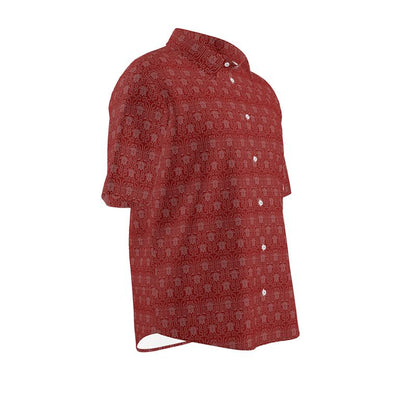 LOUVE “Crimson Maze” Short-Sleeve Shirt — Runway Noir Edition