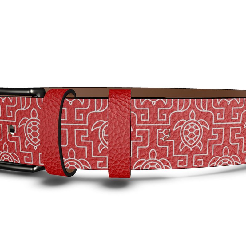 LOUVE “Crimson Maze” Belt — Runway Noir Edition