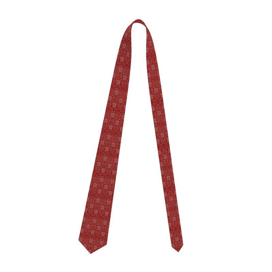 LOUVE “Crimson Maze” Silk Tie — Runway Noir Edition