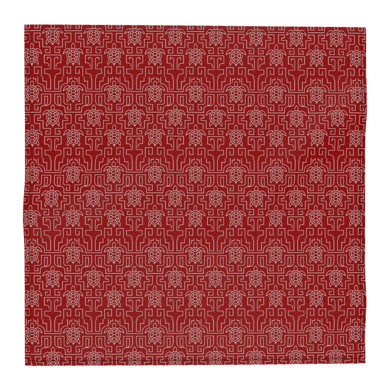 LOUVE “Crimson Maze” Pocket Square — Runway Noir Edition