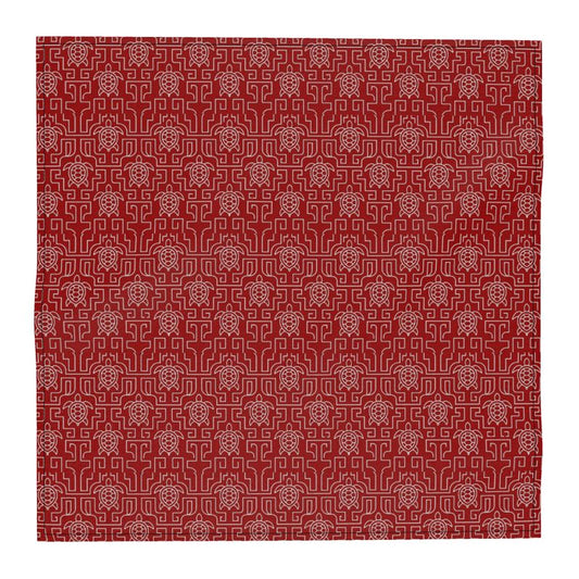 LOUVE “Crimson Maze” Pocket Square — Runway Noir Edition