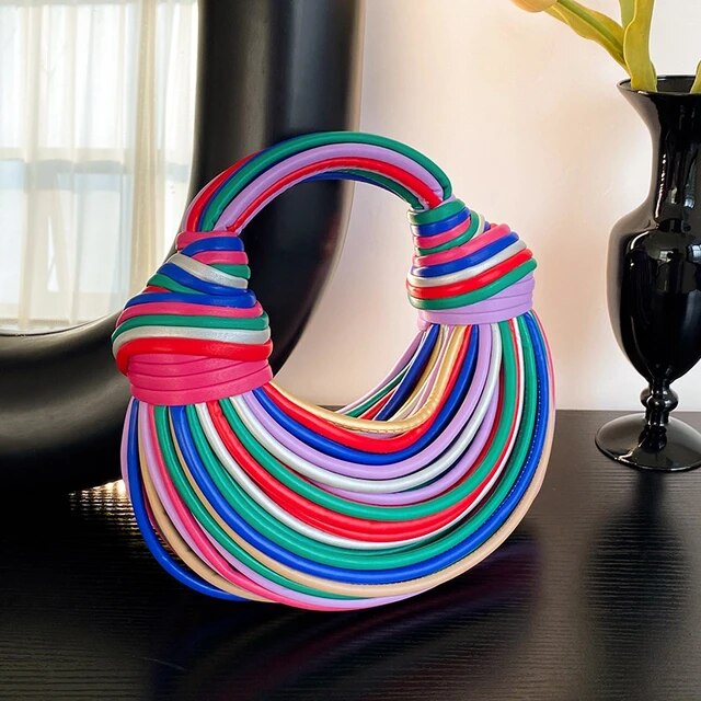 Rainbow Noodles Shaped Luxury Designer Handbag