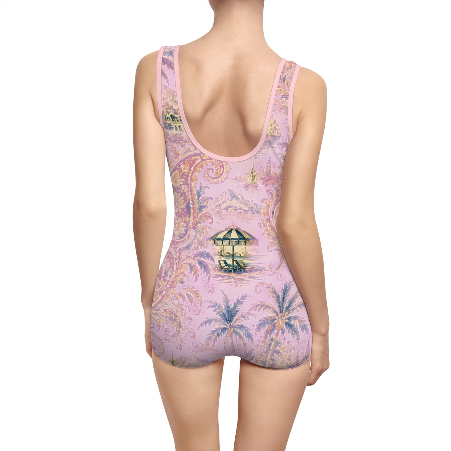 Retro Riviera Toile One-Piece Swimsuit