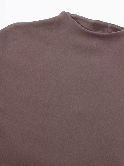 Women Turtleneck Dress Short Sleeve Simple Spring Summer Evening Dress Ladies Midi Dresses For Women