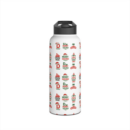 Holiday Cruise S.I.P. = Seasonally Introverted & Peaceful Water Bottle: Merry Palmmas Pattern