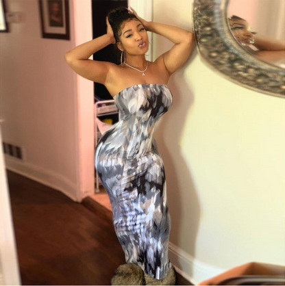 Tye Die Skinny Maxi Dress