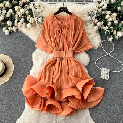 Hemmed up fluffy dress
