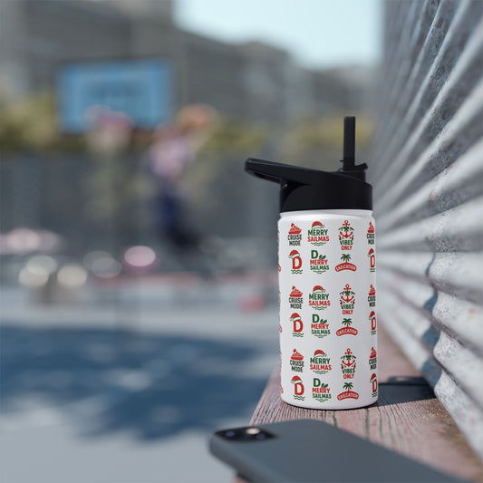 Holiday Cruise S.I.P. = Seasonally Introverted & Peaceful Water Bottle: Merry Palmmas Pattern