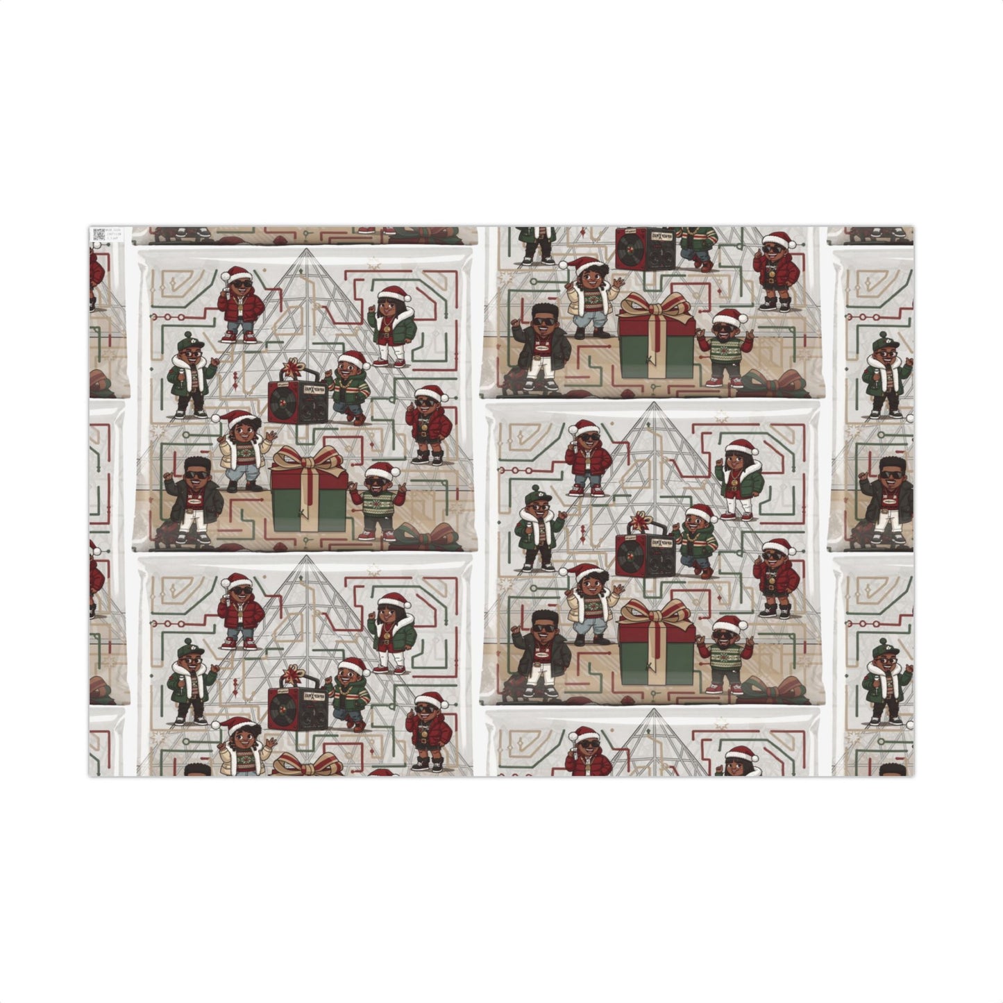 Retro Holiday Characters Gift Wrap Paper — Festive Vintage-Inspired Wrapping Sheets