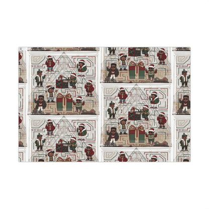 Retro Holiday Characters Gift Wrap Paper — Festive Vintage-Inspired Wrapping Sheets