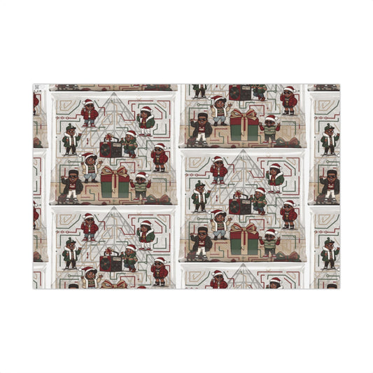 Retro Holiday Characters Gift Wrap Paper — Festive Vintage-Inspired Wrapping Sheets