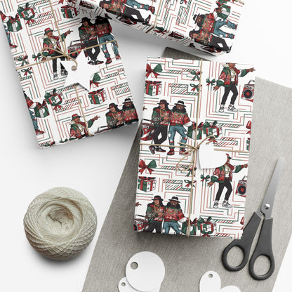 Retro Holiday Characters Gift Wrap Paper — Festive Vintage-Inspired Wrapping Sheets
