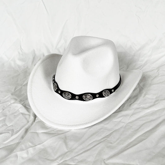 Vintage Cowboy British Style Metal Belt Top Hat