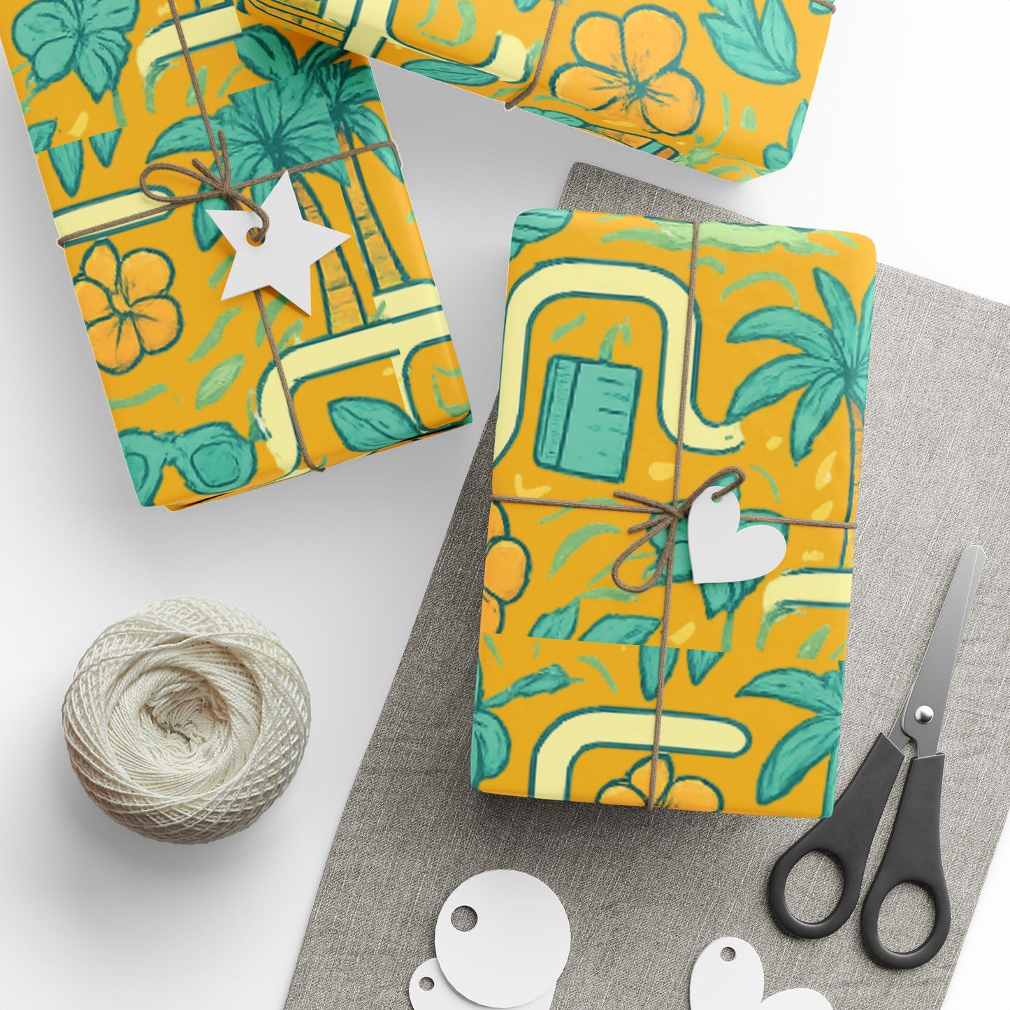 Tropical Travel Wrapping Papers — Island-Inspired Gift Wrap