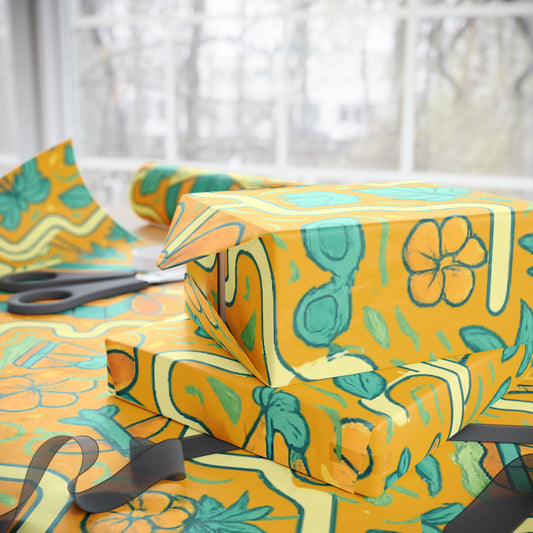Tropical Travel Wrapping Papers — Island-Inspired Gift Wrap