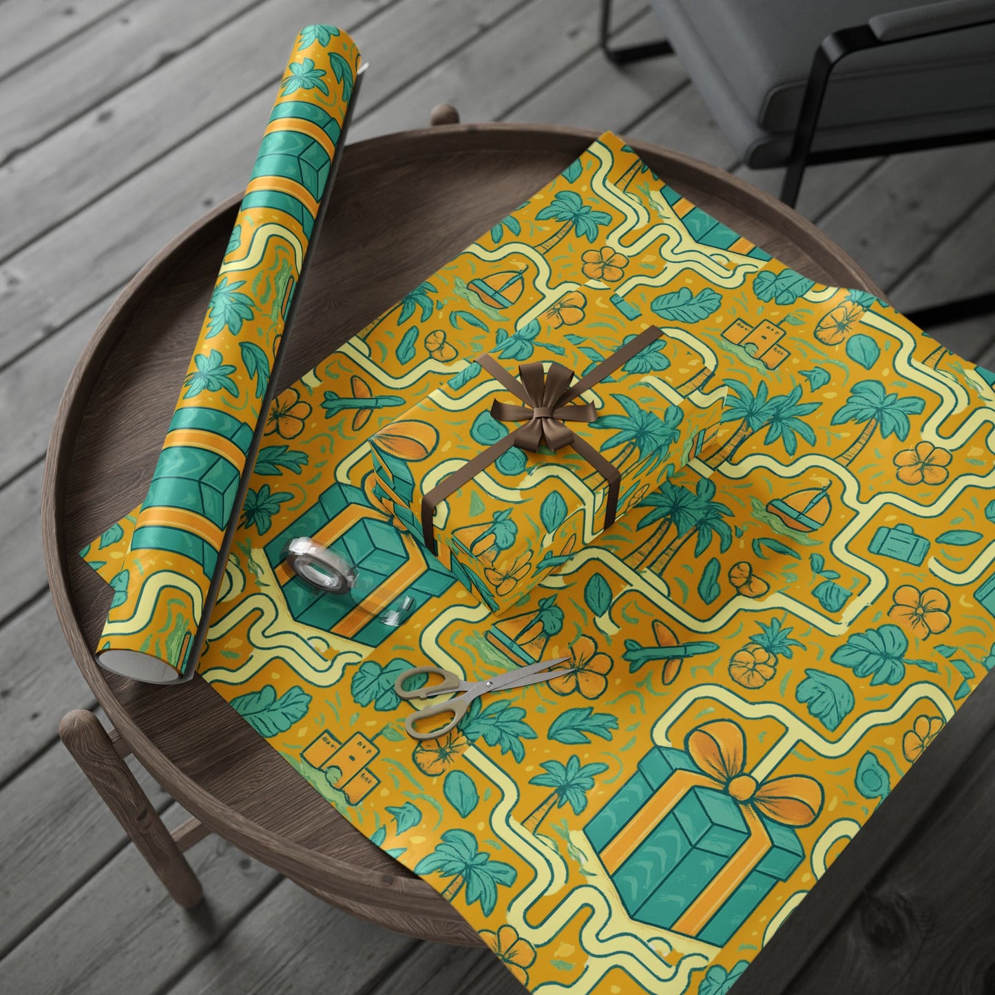 Tropical Travel Wrapping Papers — Island-Inspired Gift Wrap