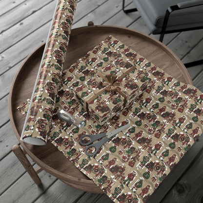 Retro Holiday Characters Gift Wrap Paper — Festive Vintage-Inspired Wrapping Sheets