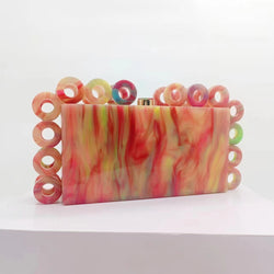 Ladies new fashion circle acrylic clutch bag