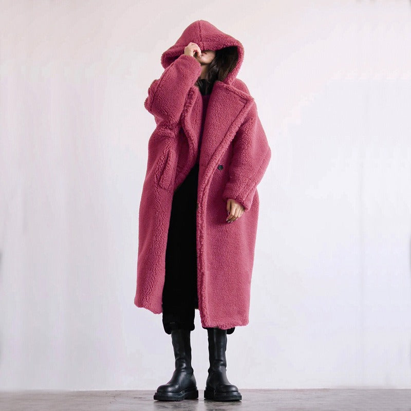 Faux fur coat lamb wool