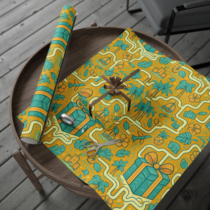 Tropical Travel Wrapping Papers — Island-Inspired Gift Wrap