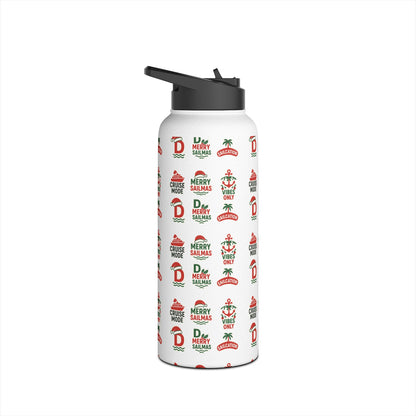 Holiday Cruise S.I.P. = Seasonally Introverted & Peaceful Water Bottle: Merry Palmmas Pattern