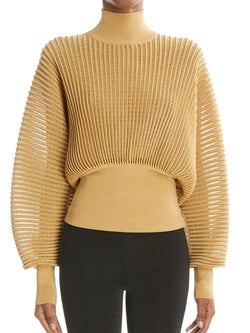 Turtleneck Lantern Sleeve Sweater