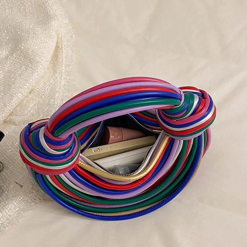 Rainbow Noodles Shaped Luxury Designer Handbag