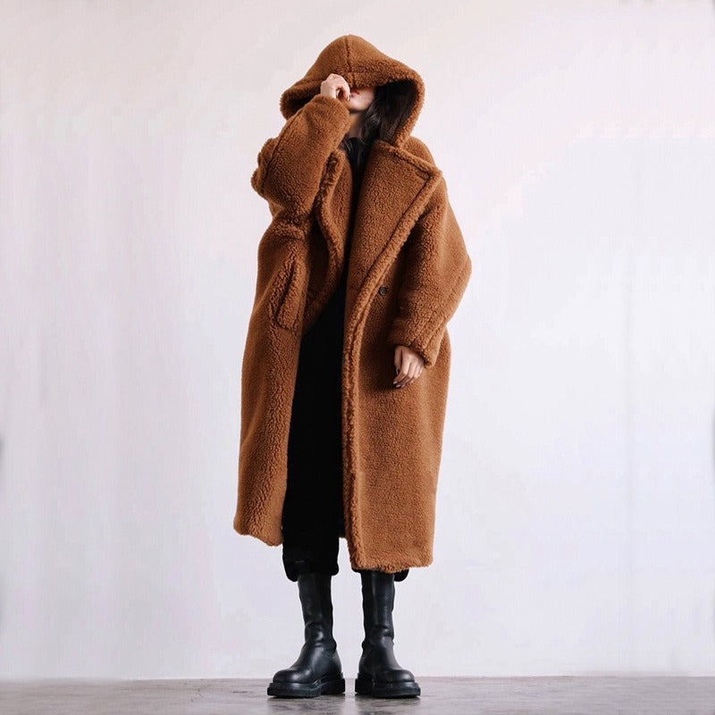 Faux fur coat lamb wool