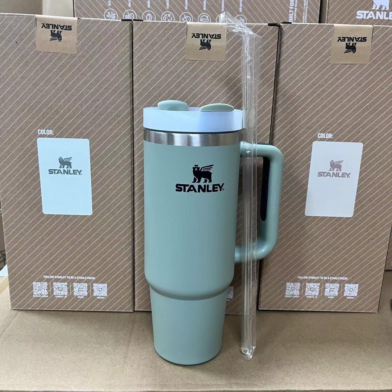 Stanley Tumbler with Handle Straw Lid