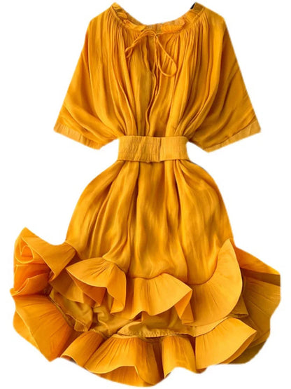 Hemmed up fluffy dress