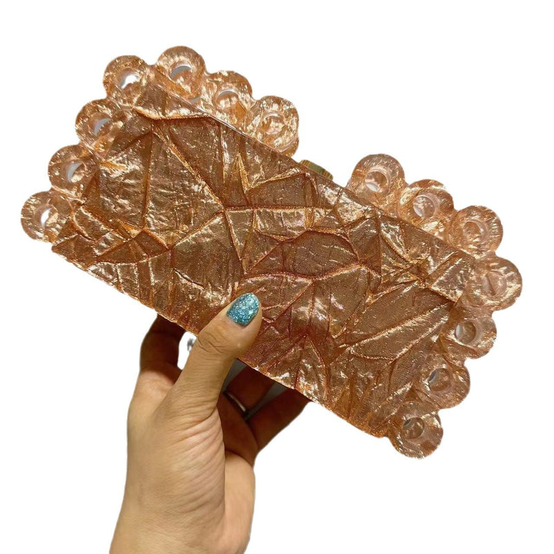 Ladies new fashion circle acrylic clutch bag