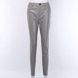 Alligator Style High waist leather pants - SAND Creations