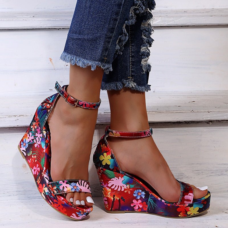 Ankle Buckle Strap Flower Open Toe Sandals - SAND Creations