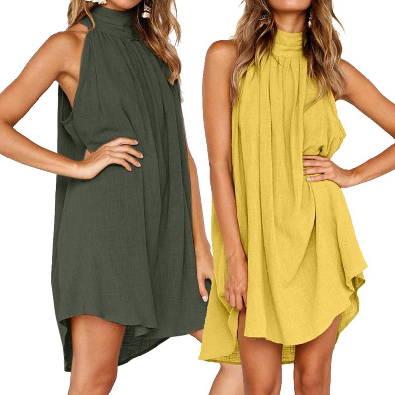 Round Neck Casual Vest Dress