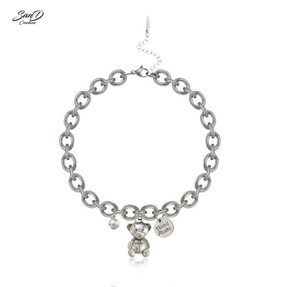 Hip Hop Bear Pendant Bracelet