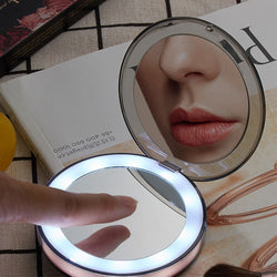 Vanity Travel Makeup Foldable Mirror LED Lighted