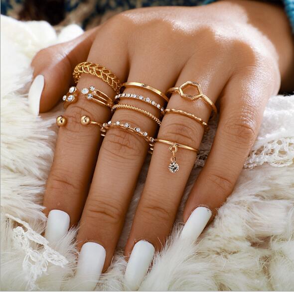 Bohemian 8pcs/sets Geometric Rings