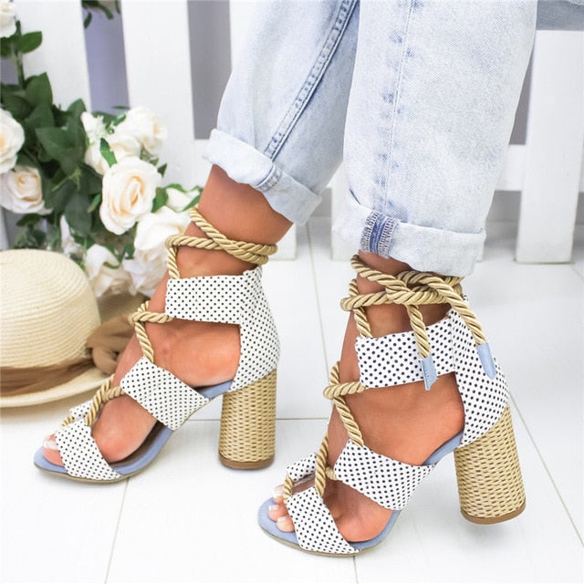 Hemp Lace Wedge Espadrilles Heels