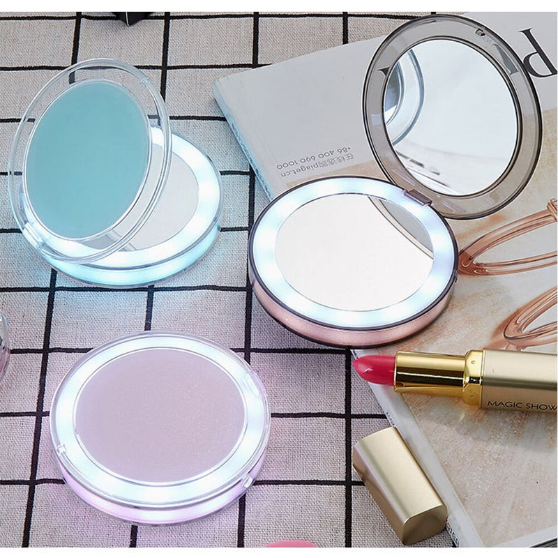 Vanity Travel Makeup Foldable Mirror LED Lighted